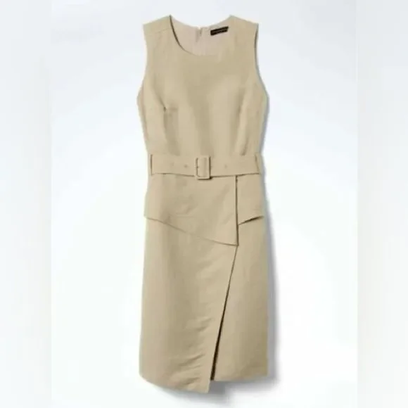 BANANA REPUBLIC | Linen Blend Peplum Utility Dress | Multiple Sizes - Picture 3 of 14
